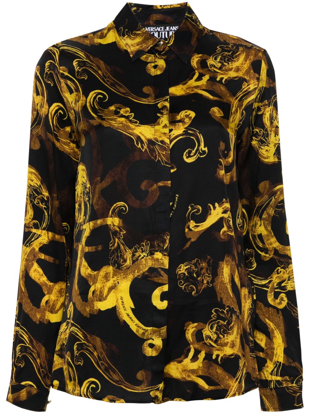 Versace Jeans Couture Watercolour Couture 印花衬衫 - 黑色