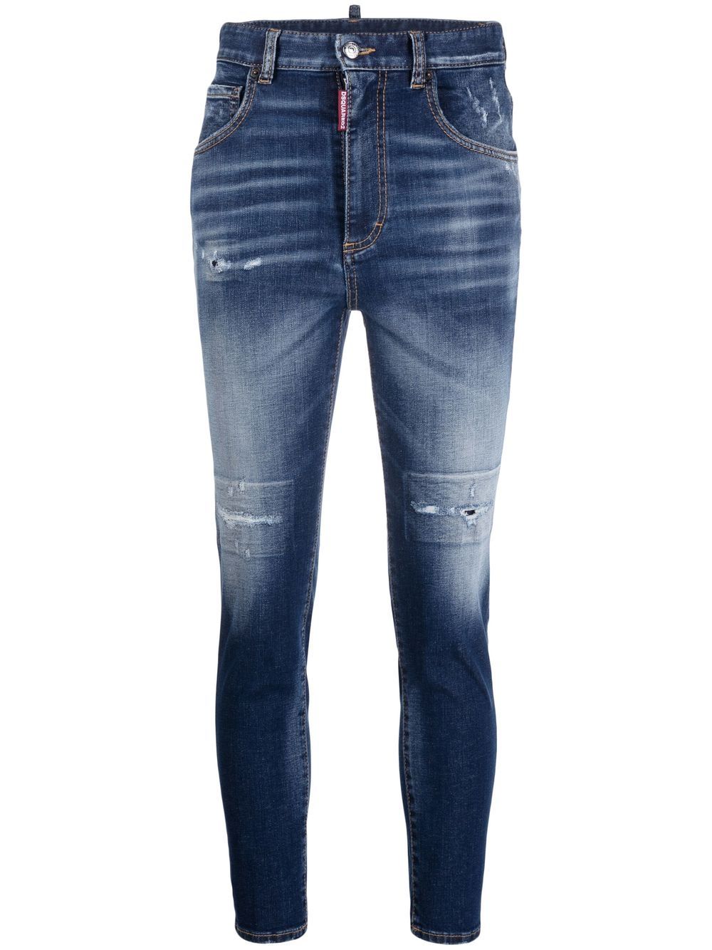 DSQUARED2 D2次方 高腰修身牛仔裤 - 蓝色