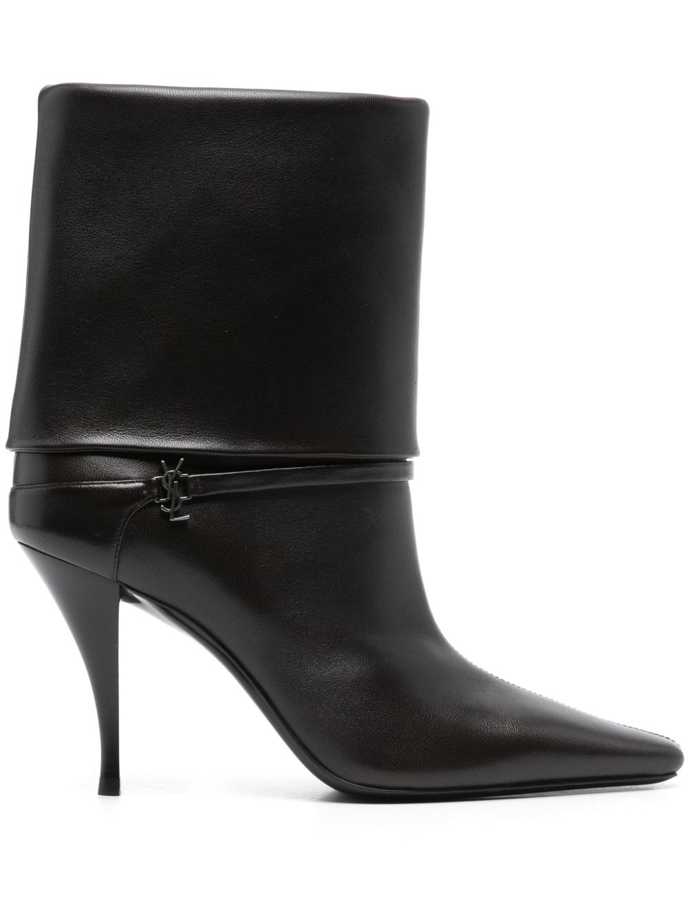 Saint Laurent Niki 高跟靴（9厘米） - 褐色