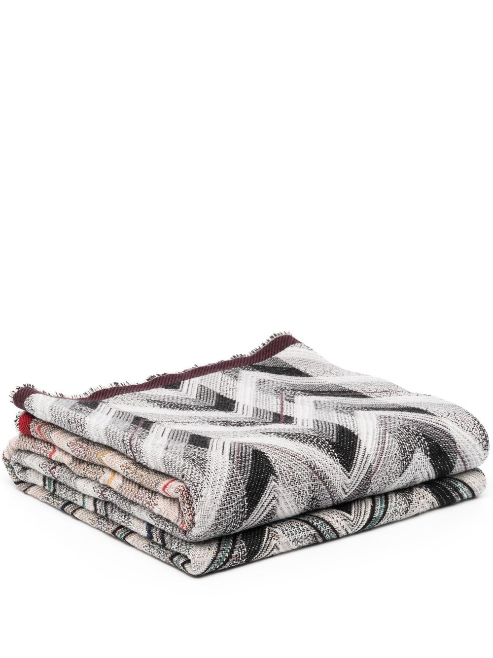 Missoni Home 条纹针织毯子 - 黑色