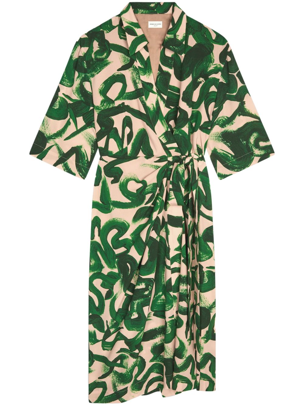 DRIES VAN NOTEN 花卉印花中长连衣裙 - 绿色