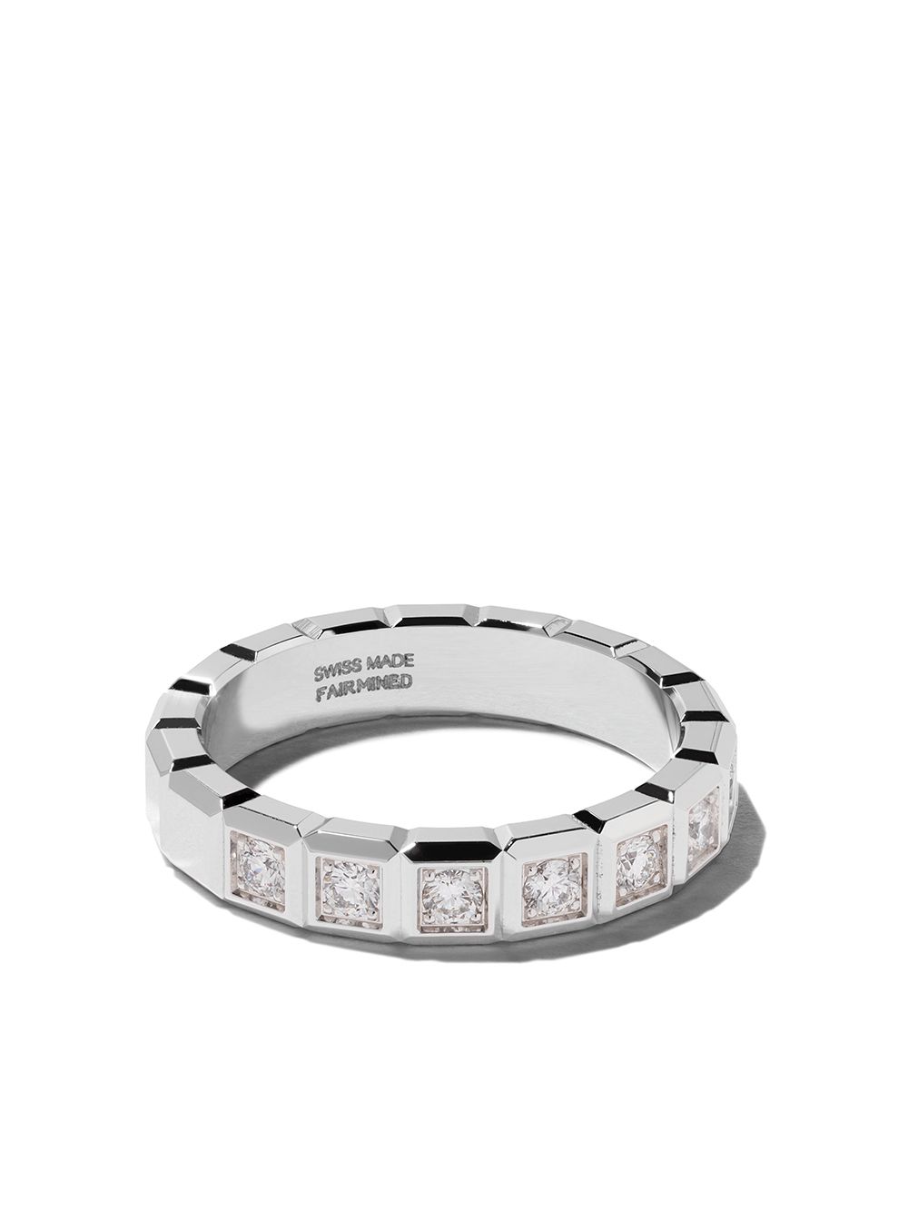 Chopard 18k白金Ice Cube钻石戒指 - 银色