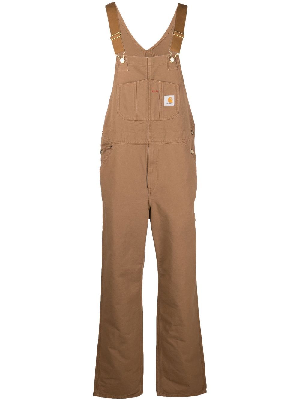 Carhartt WIP 标贴直筒背带裤 - 褐色