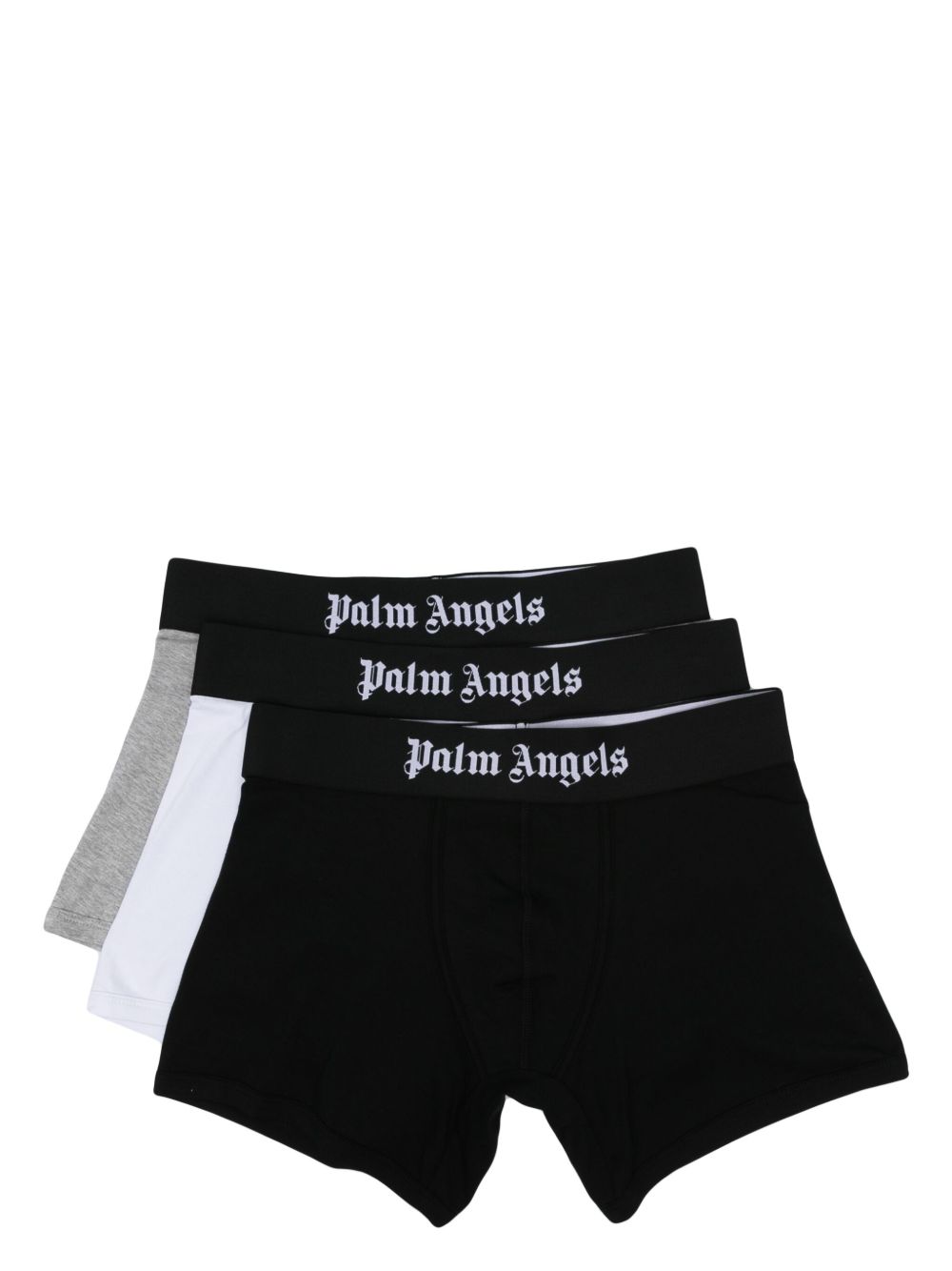Palm Angels logo裤腰四角裤（三件装） - 黑色