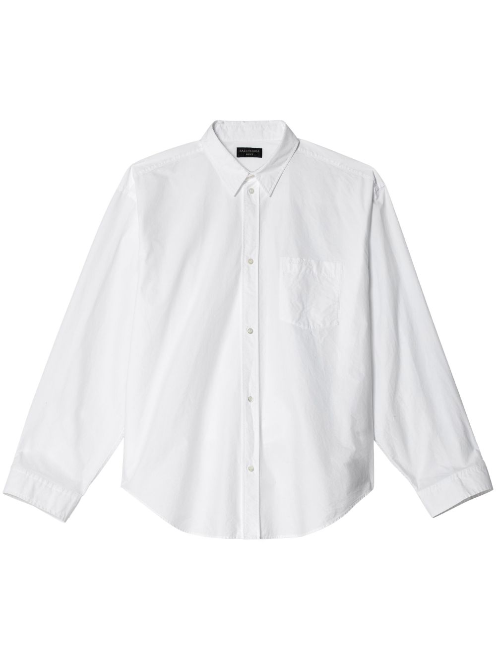 Balenciaga 排扣棉衬衫 - 白色