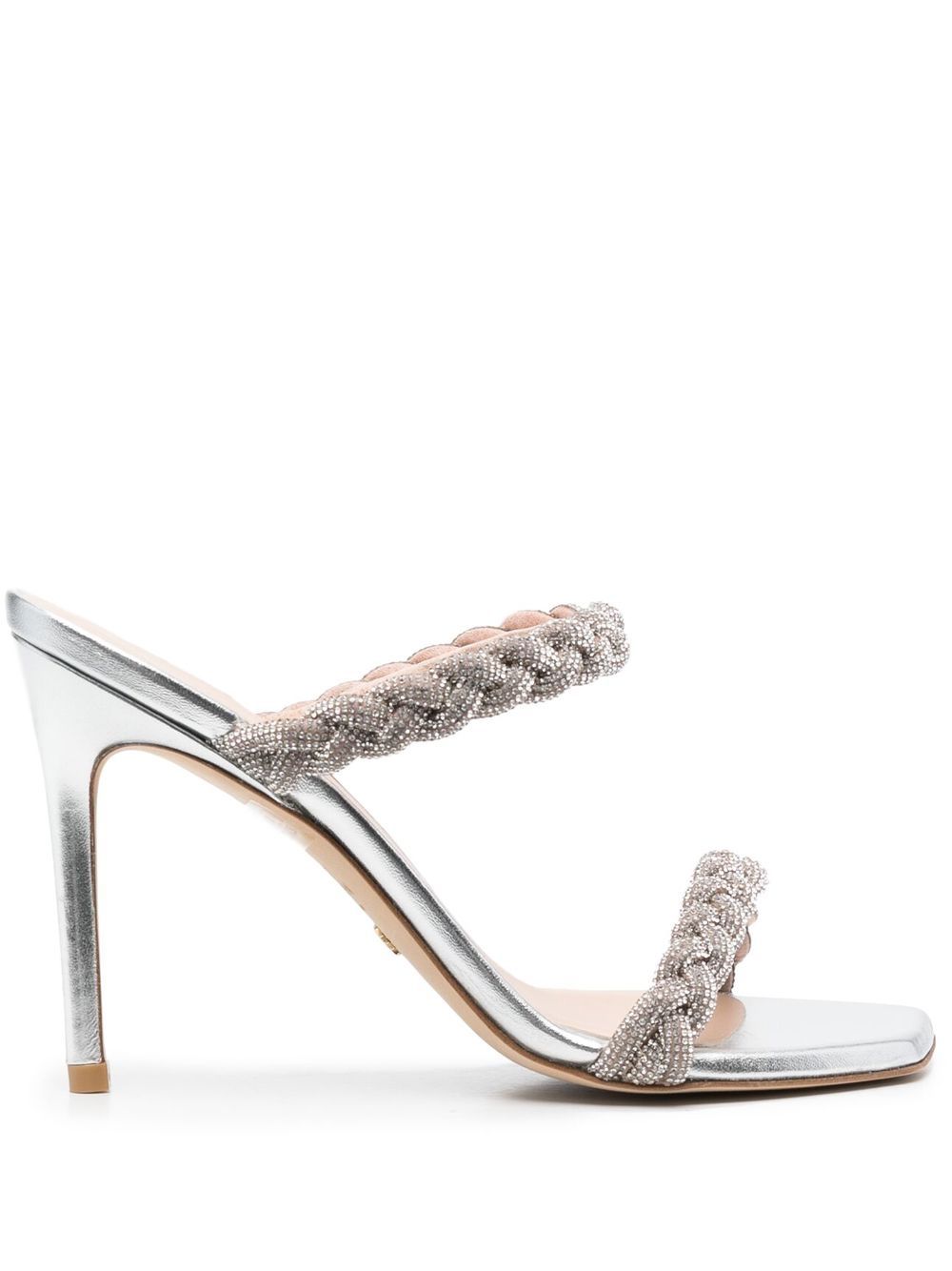 Stuart Weitzman Addison 晶饰穆勒鞋 - 银色