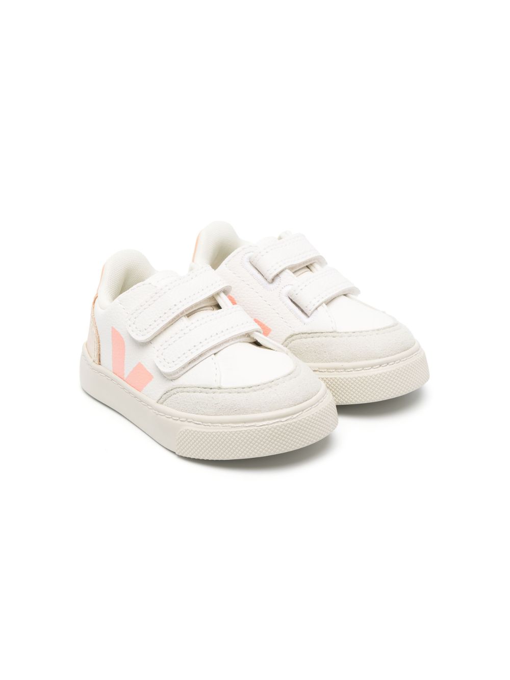 VEJA Kids V-12 皮质运动鞋 - 白色
