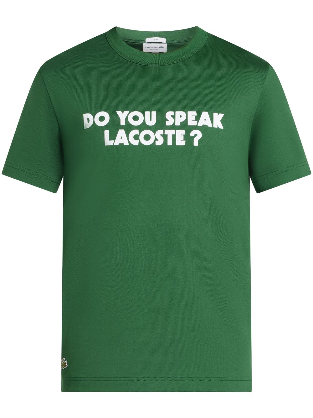 Lacoste 标语印花棉T恤 - 绿色