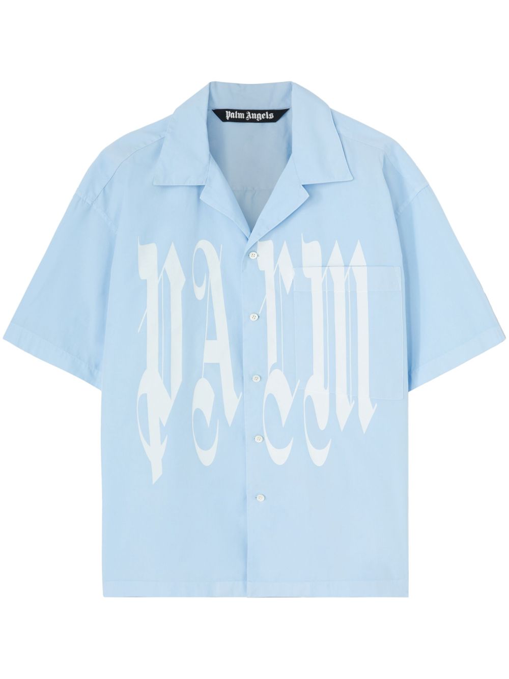 Palm Angels Gothic Logo 棉衬衫 - 蓝色