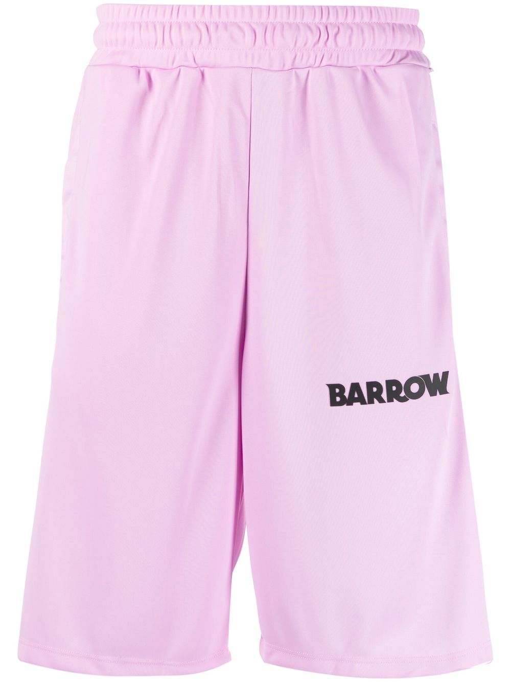 BARROW logo印花侧条纹短裤 - 紫色