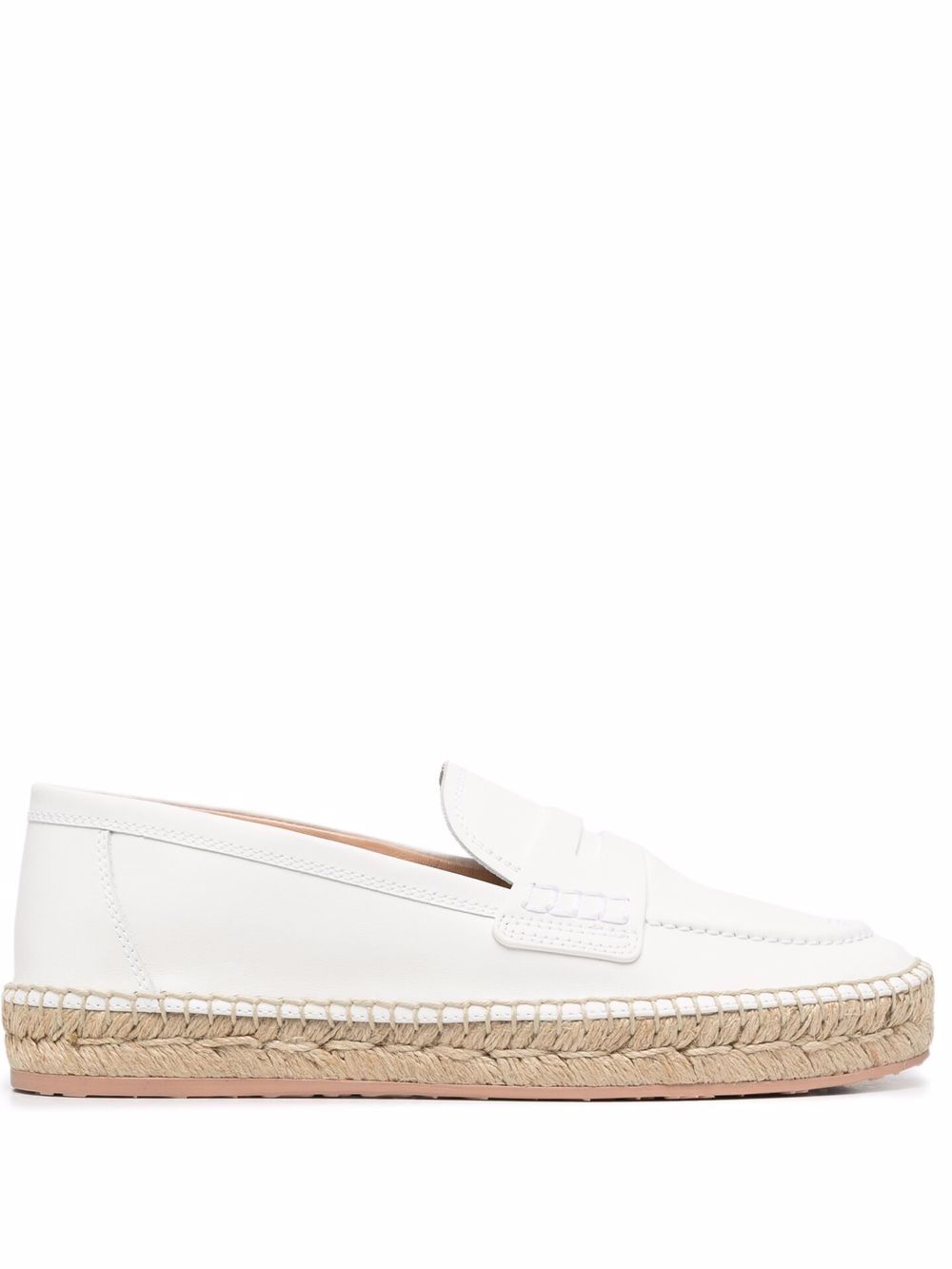 Gianvito Rossi 拉菲草草编鞋 - 白色