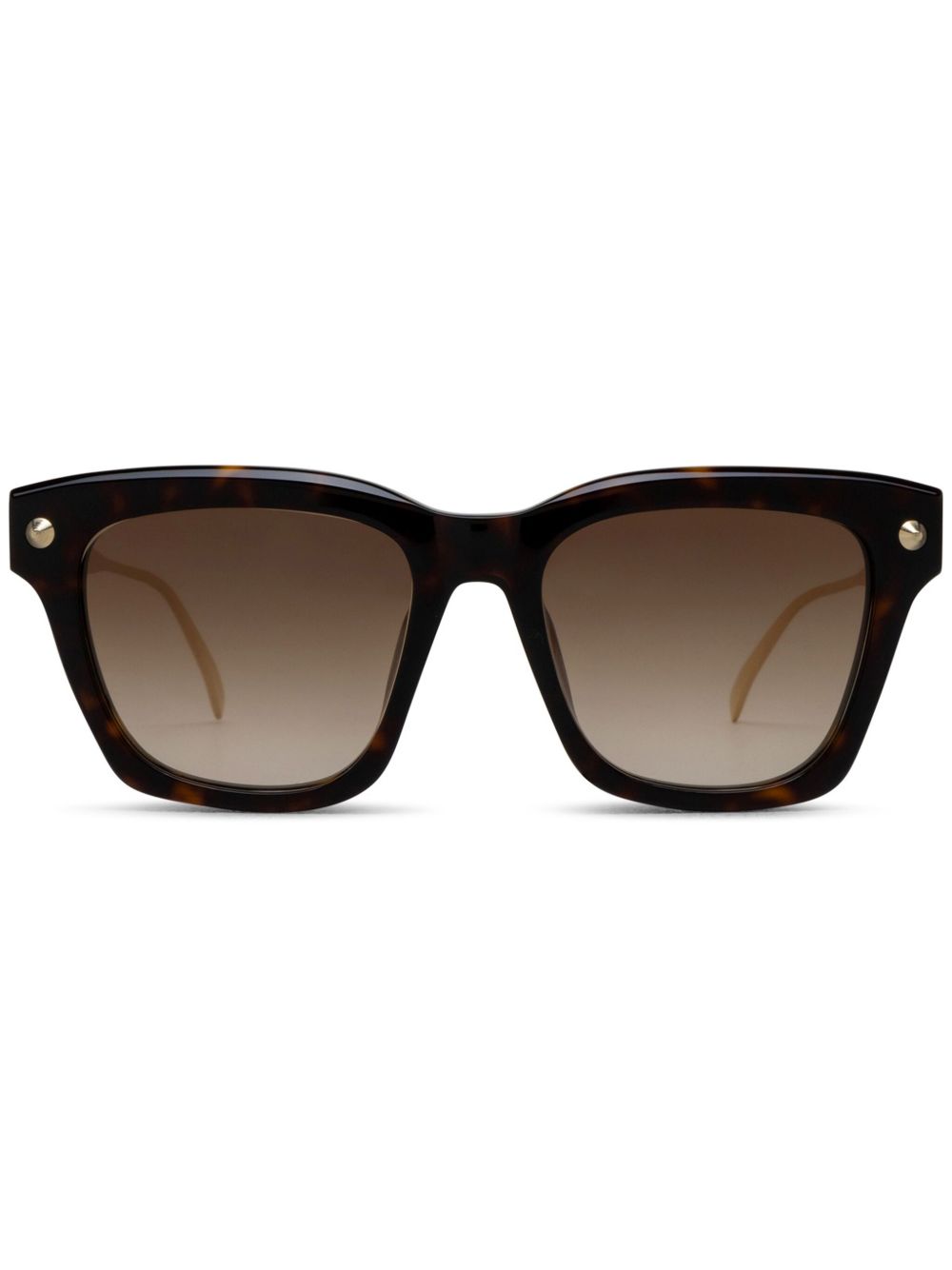 Alexander McQueen Eyewear 方框太阳眼镜 - 褐色
