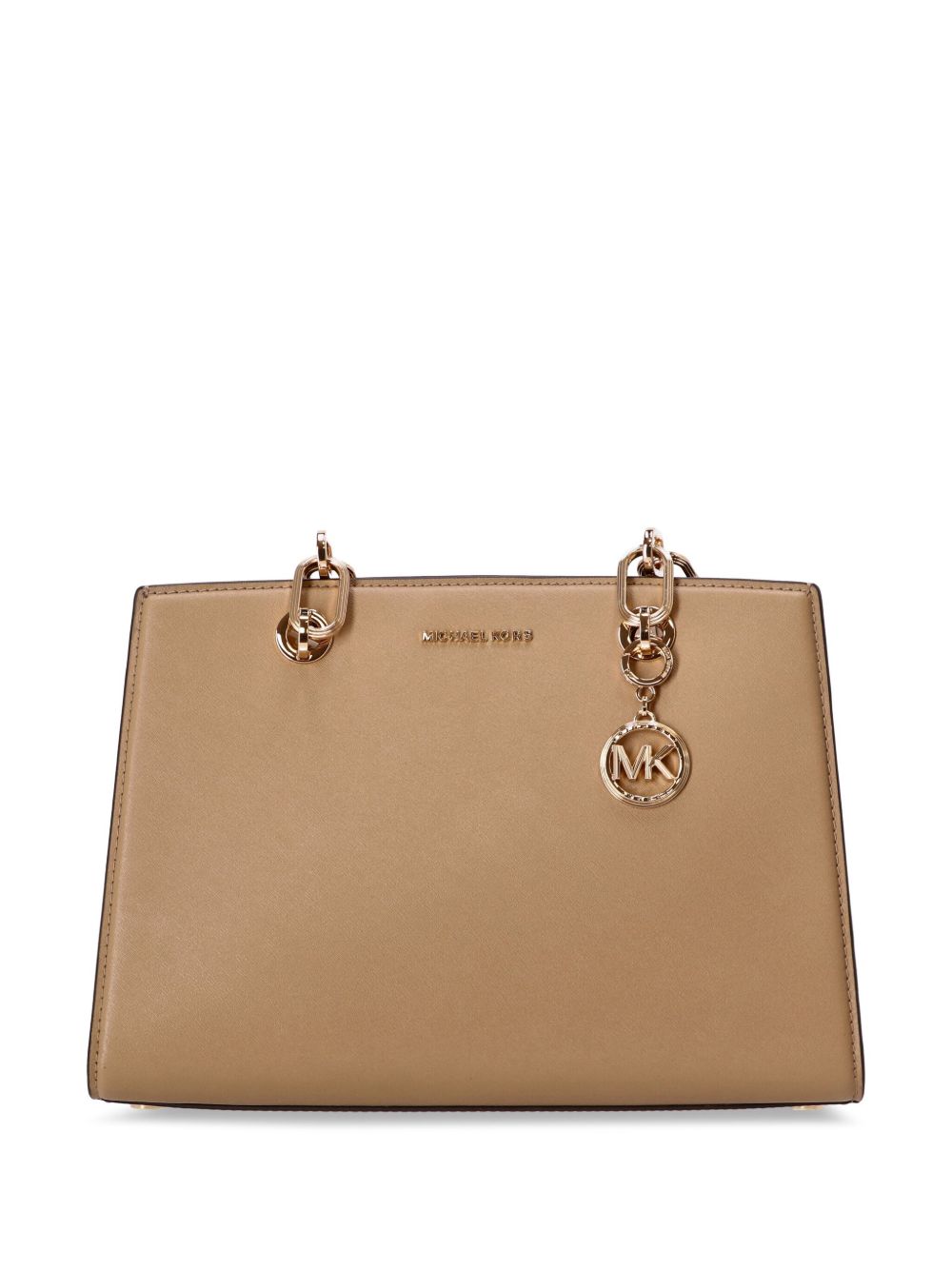 Michael Kors Cynthia 皮质托特包 - 褐色