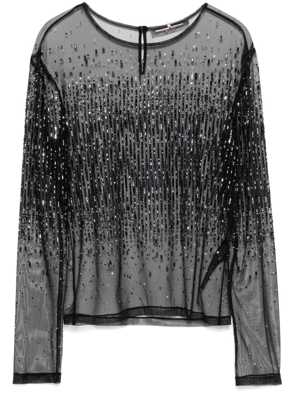 Ermanno Scervino 晶饰罩衫 - 黑色