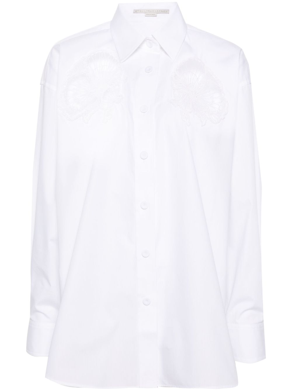Stella McCartney 马德拉刺绣细节棉衬衫 - 白色