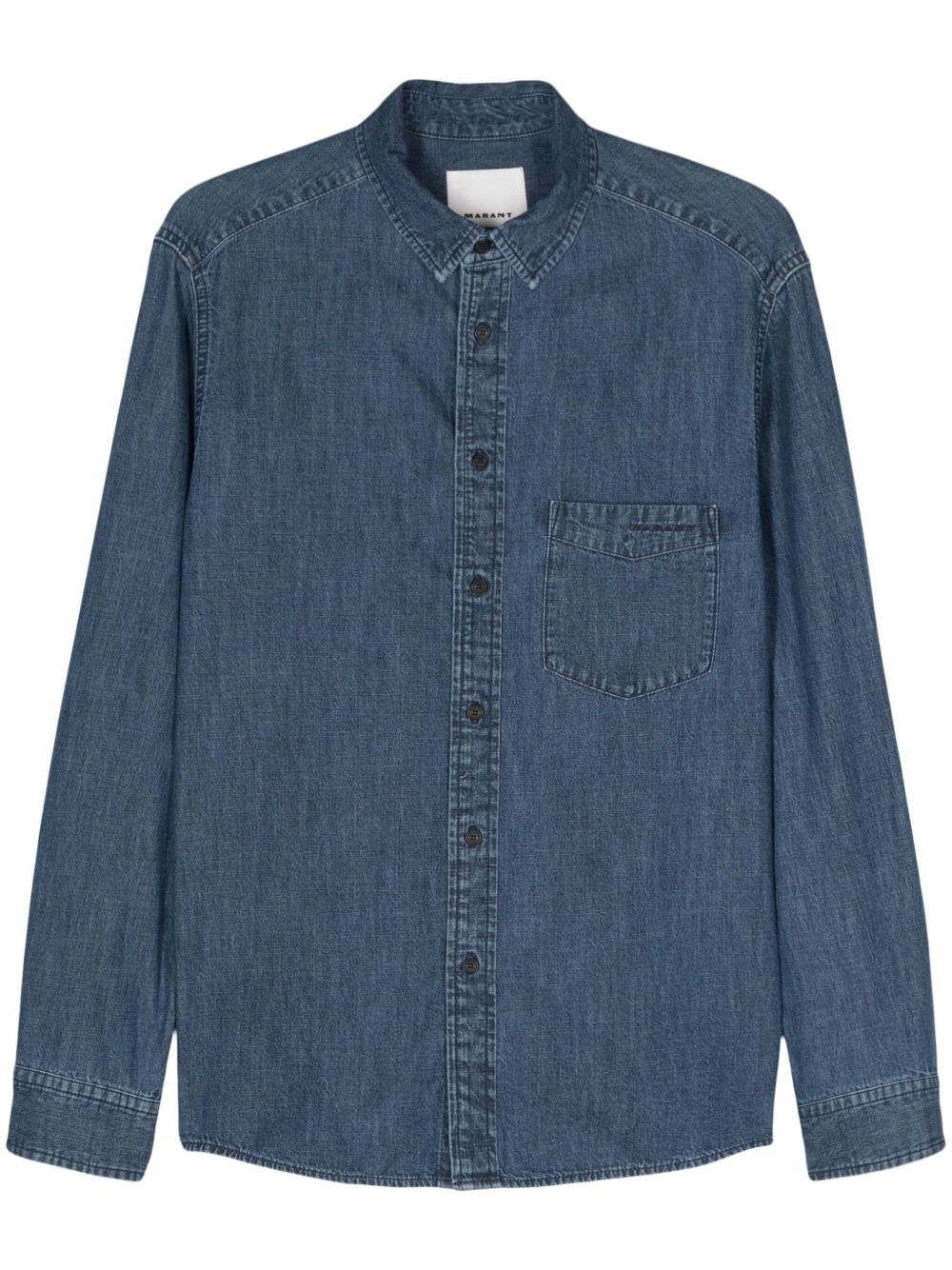 MARANT Lako logo刺绣牛仔衬衫 - 蓝色