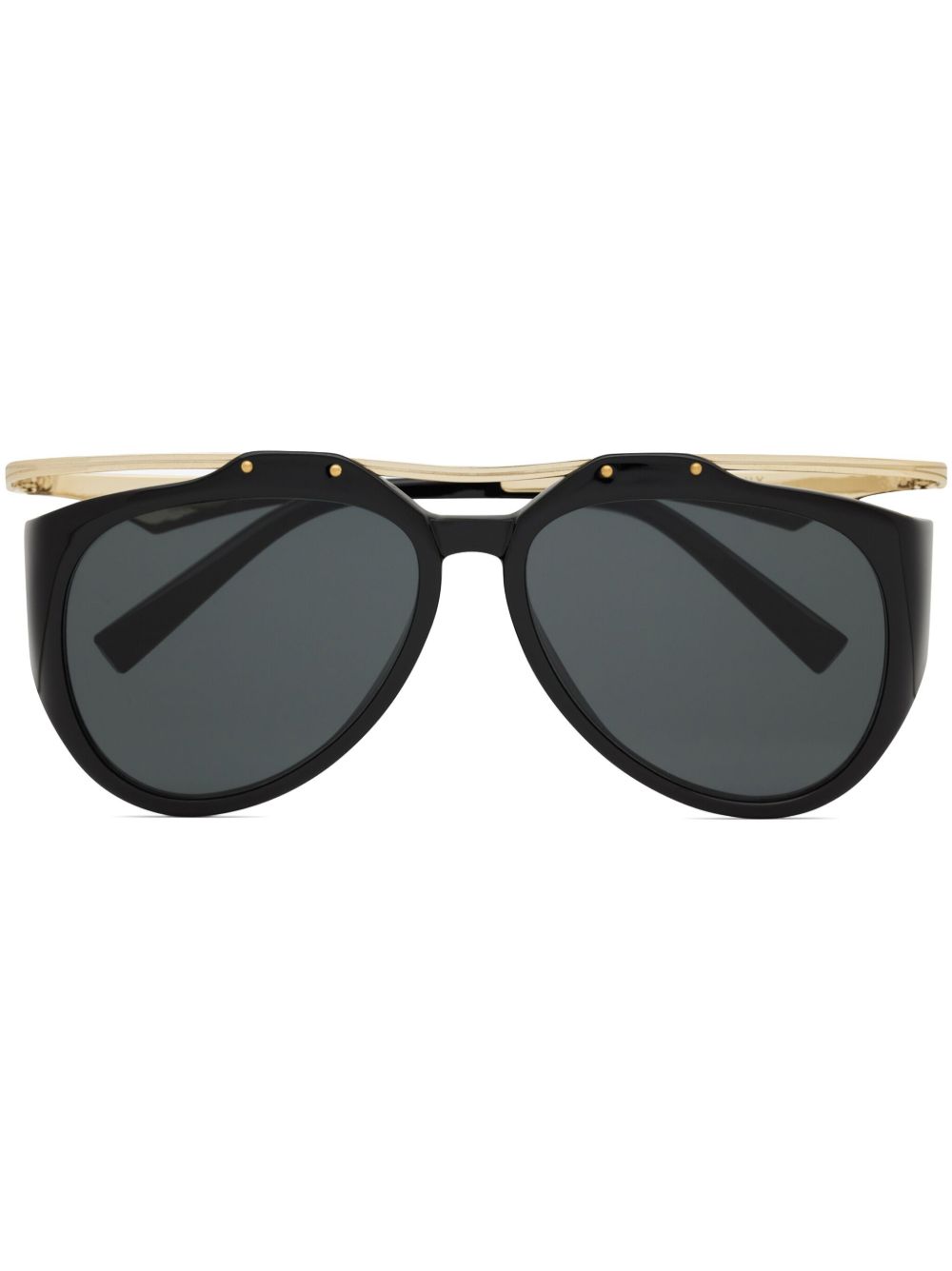 Saint Laurent Eyewear Amelia 飞行员镜框太阳眼镜 - 黑色