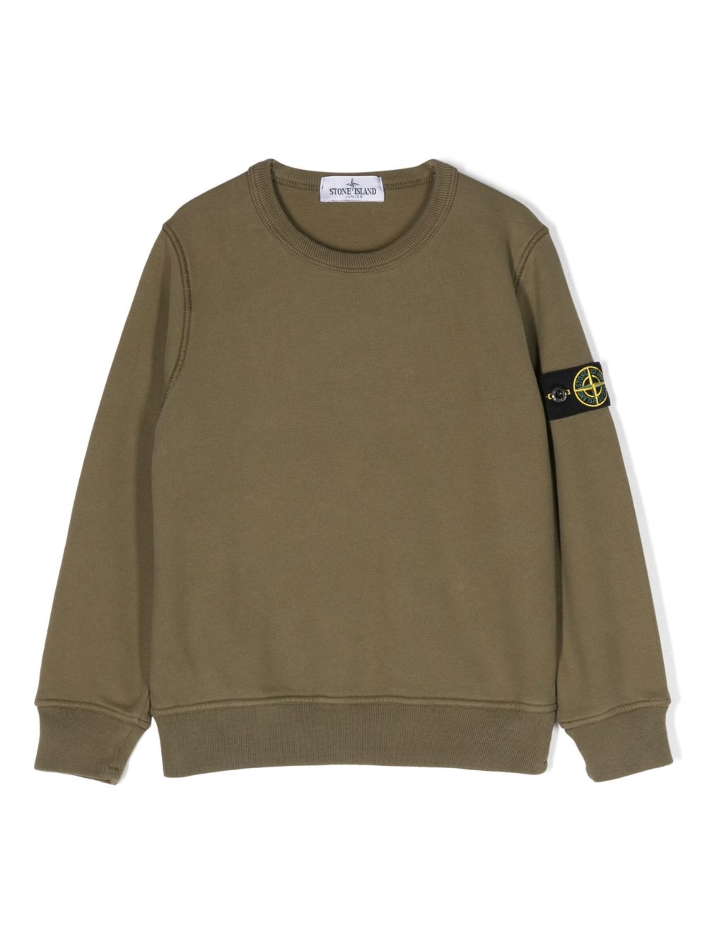 Stone Island Junior 罗盘贴花棉卫衣 - 绿色