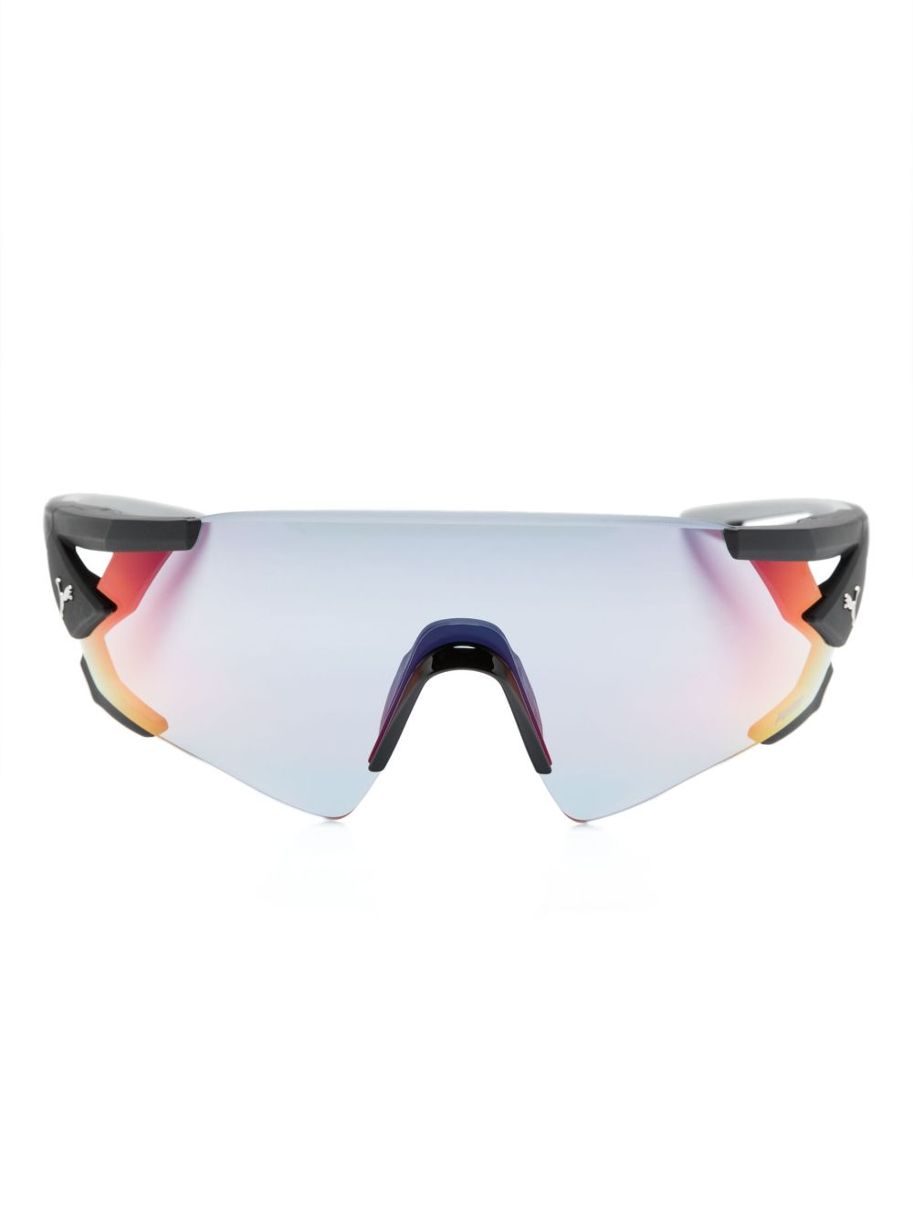 PUMA EYEWEAR logo标牌超大框太阳眼镜 - 黑色