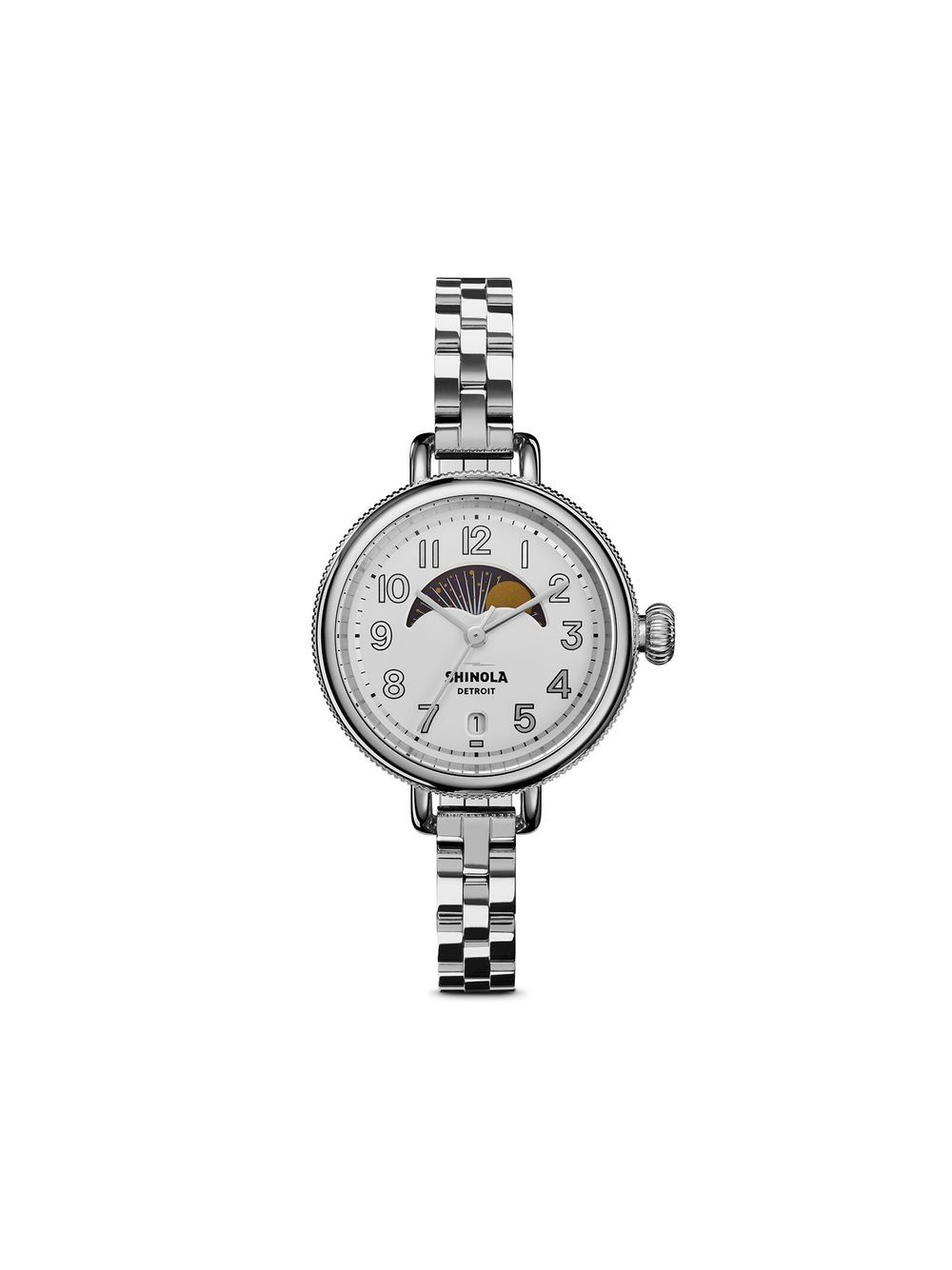 Shinola Birdy Moon Phase 34 毫米腕表 - 银色