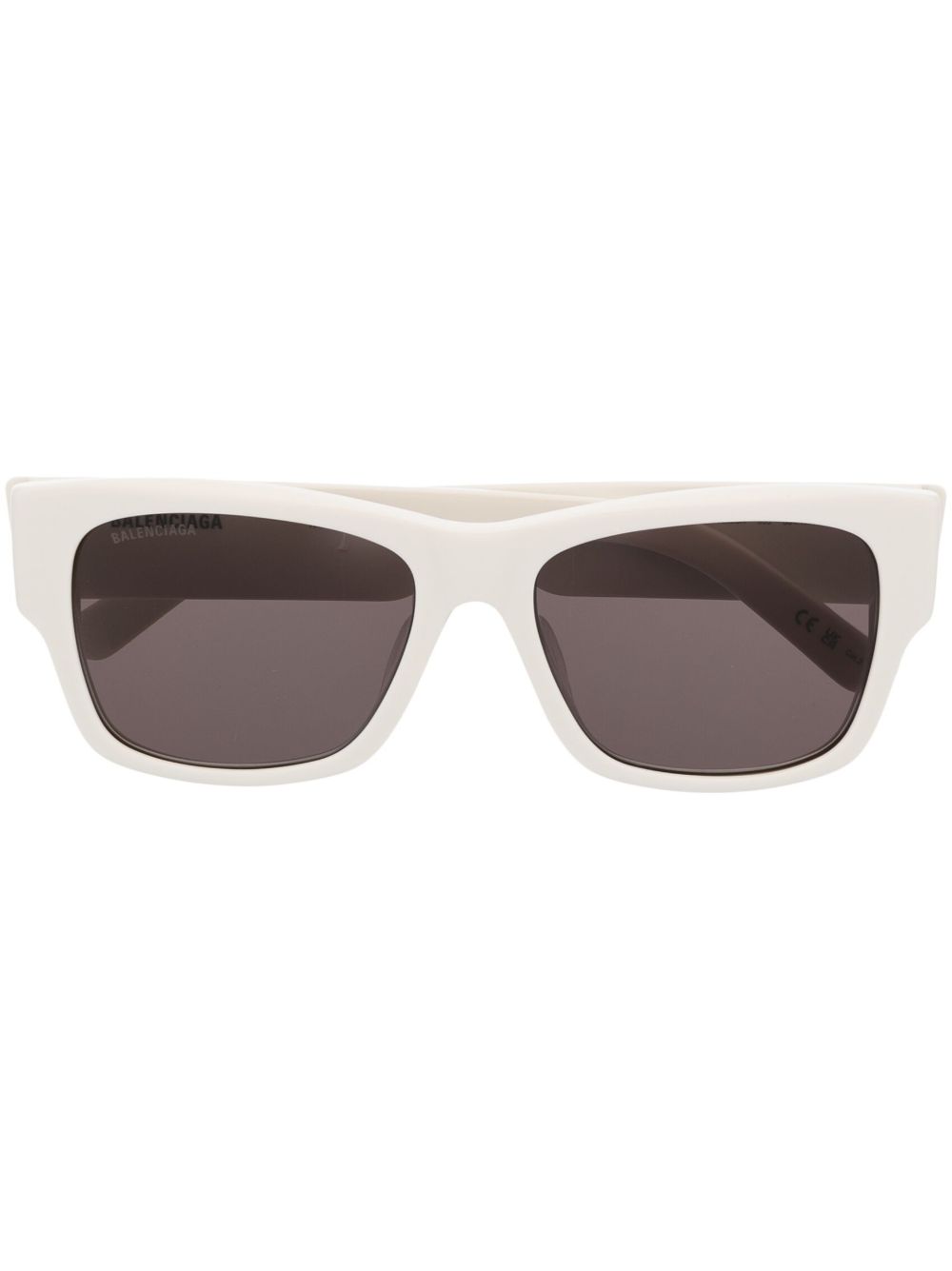 Balenciaga Eyewear logo雕刻方框太阳眼镜 - 白色