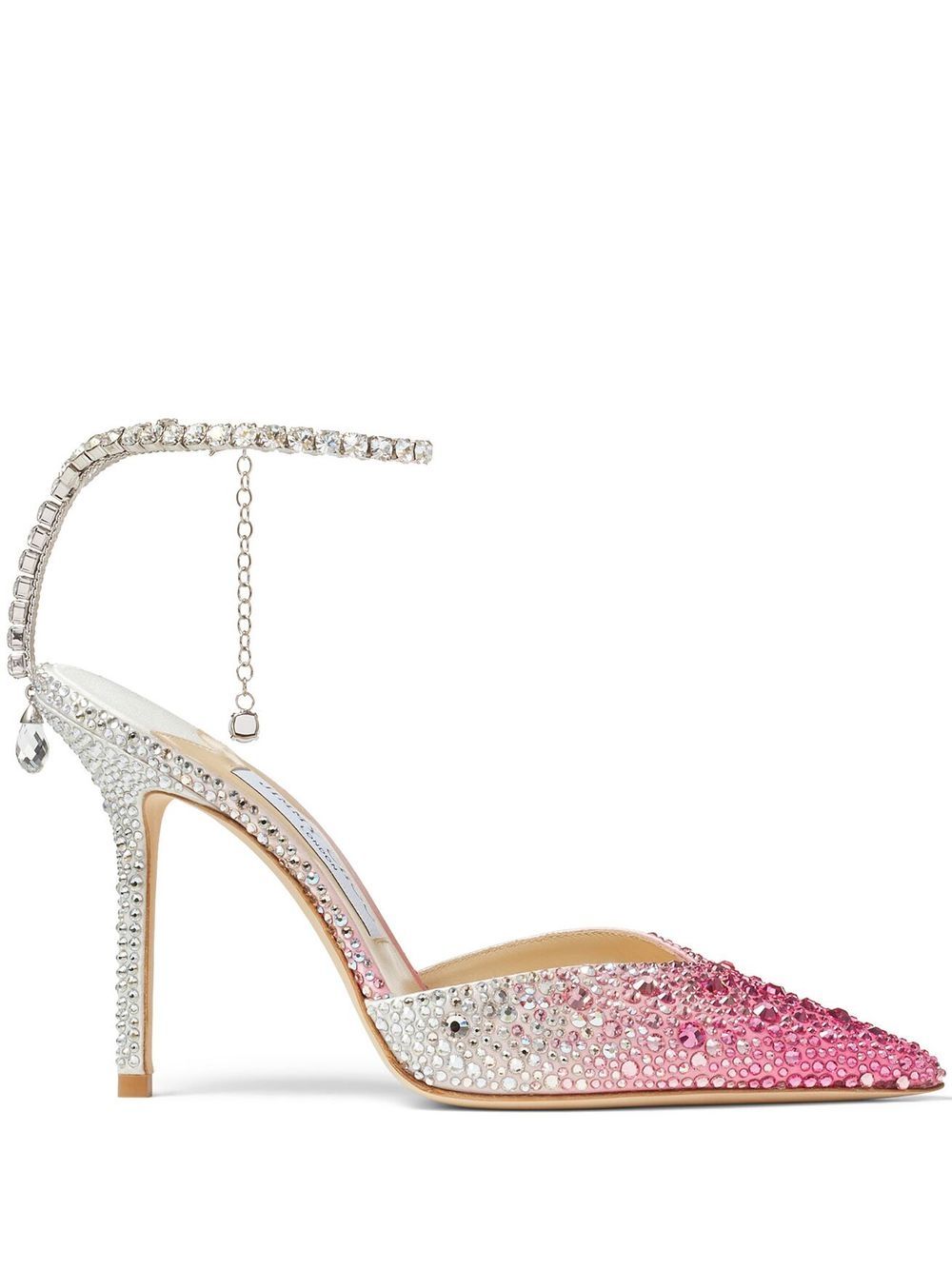 Jimmy Choo 周仰杰 Saeda 晶饰高跟鞋 - 粉色