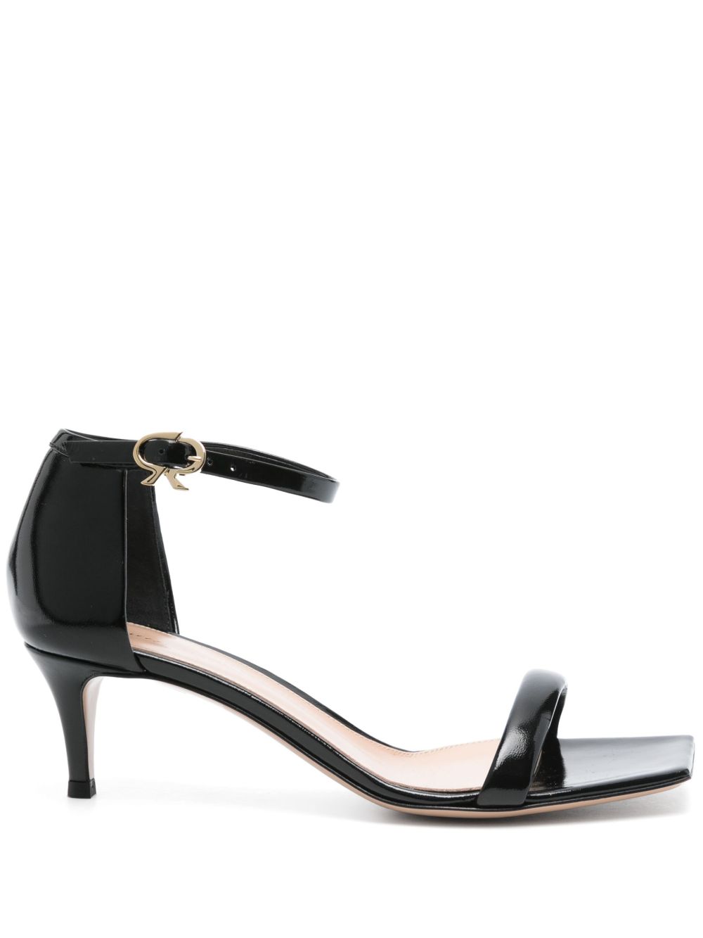 Gianvito Rossi 皮质低跟凉鞋（5.5厘米） - 黑色