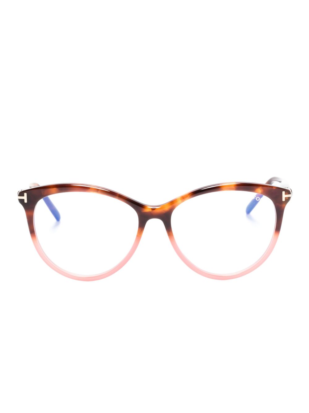 TOM FORD Eyewear 猫眼框眼镜 - 褐色