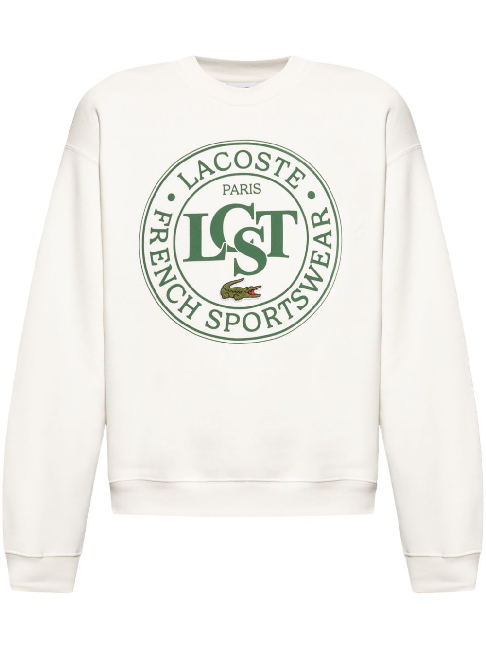 Lacoste logo印花卫衣 - 白色