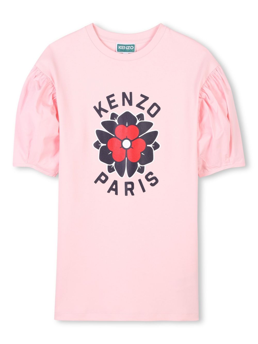 Kenzo Kids logo印花T恤式连衣裙 - 粉色