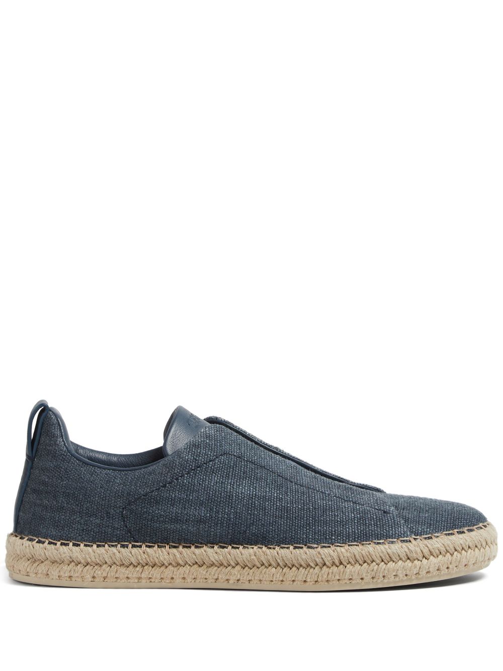 Zegna Triple Stitch 套穿式草编鞋 - 蓝色