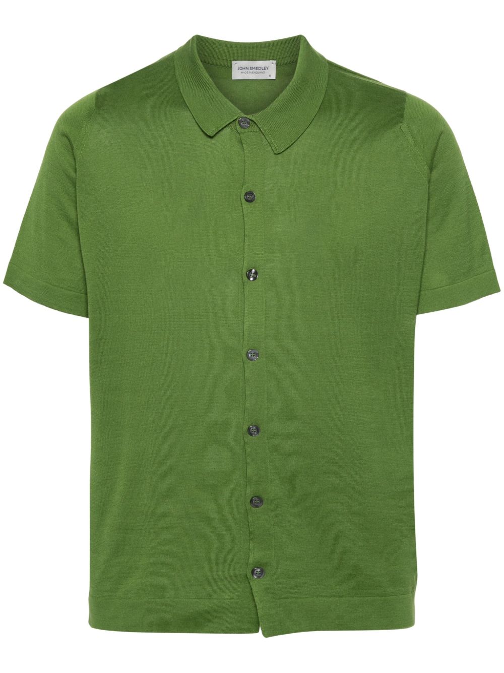 John Smedley 密织短袖衬衫 - 绿色