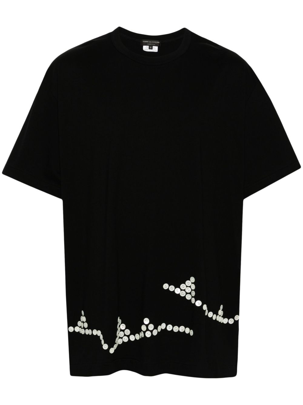 Comme des Garçons Homme Plus 纽扣细节T恤 - 黑色