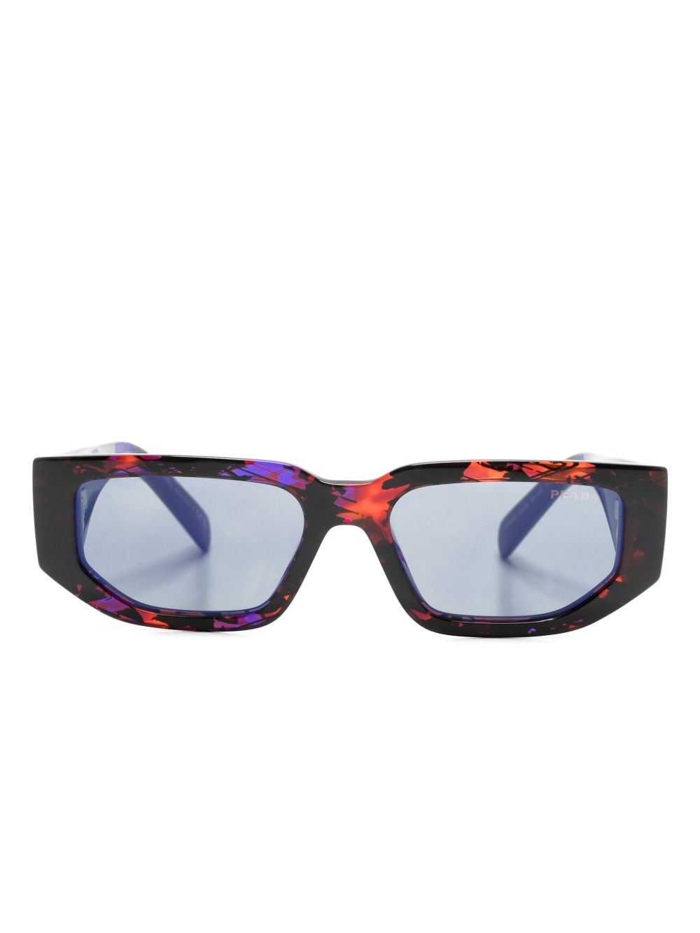 Prada Eyewear SPR09Z 长方形镜框太阳眼镜 - 褐色
