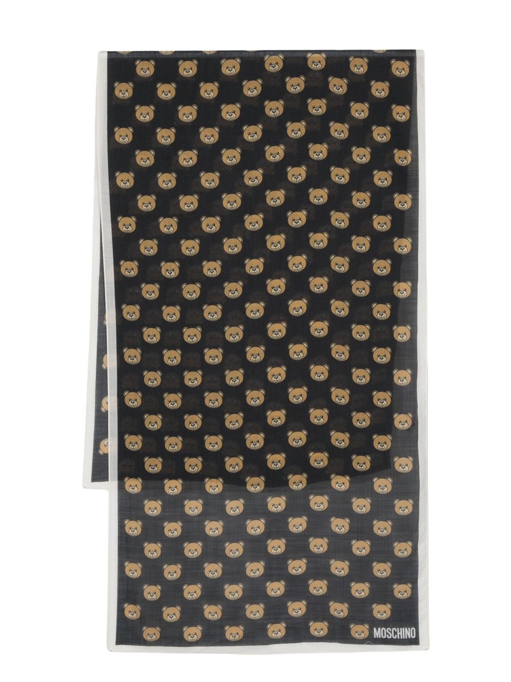 Moschino Teddy Bear 图案围巾 - 黑色