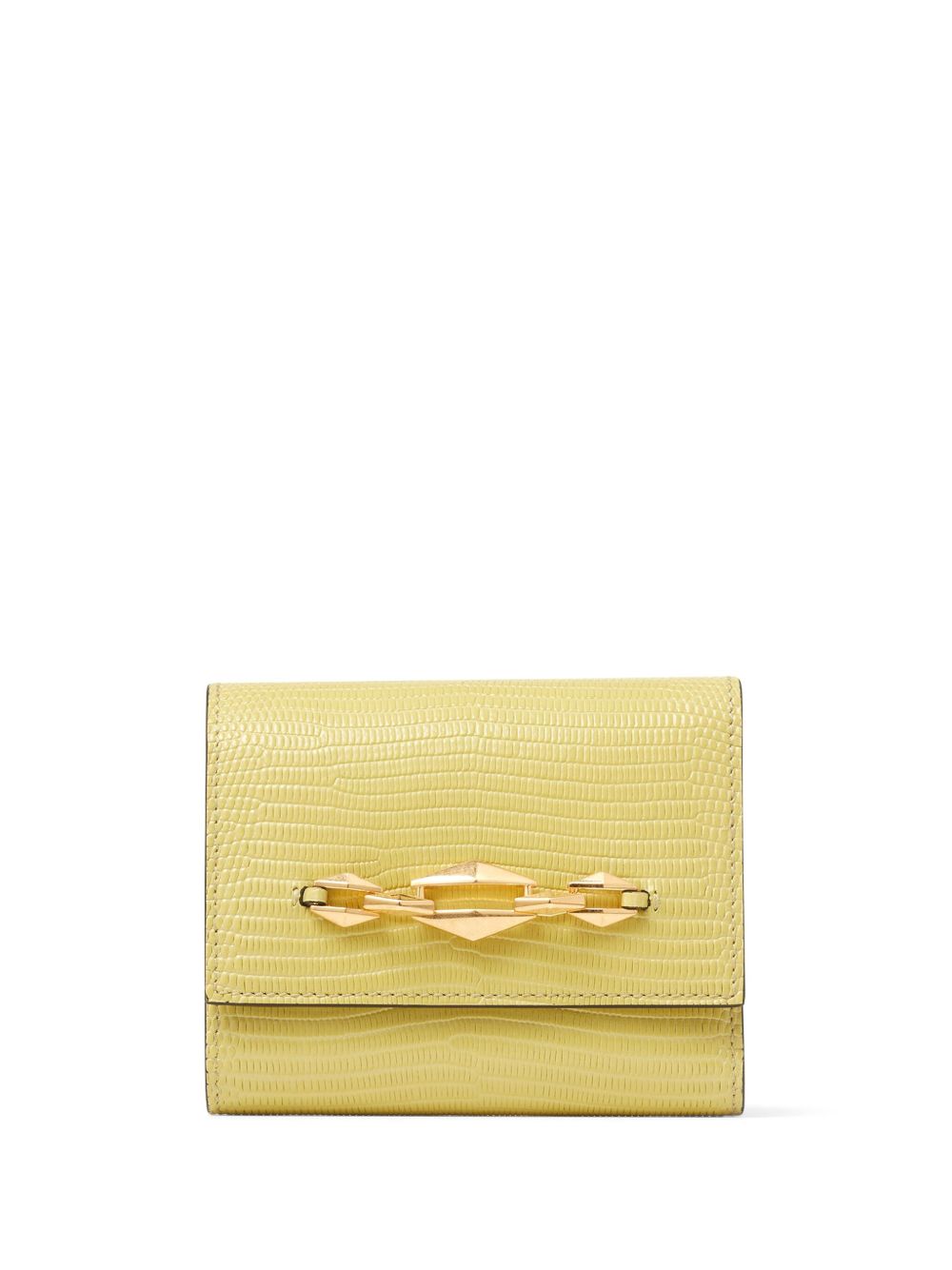 Jimmy Choo Marinda 搭链细节皮质钱包 - 黄色