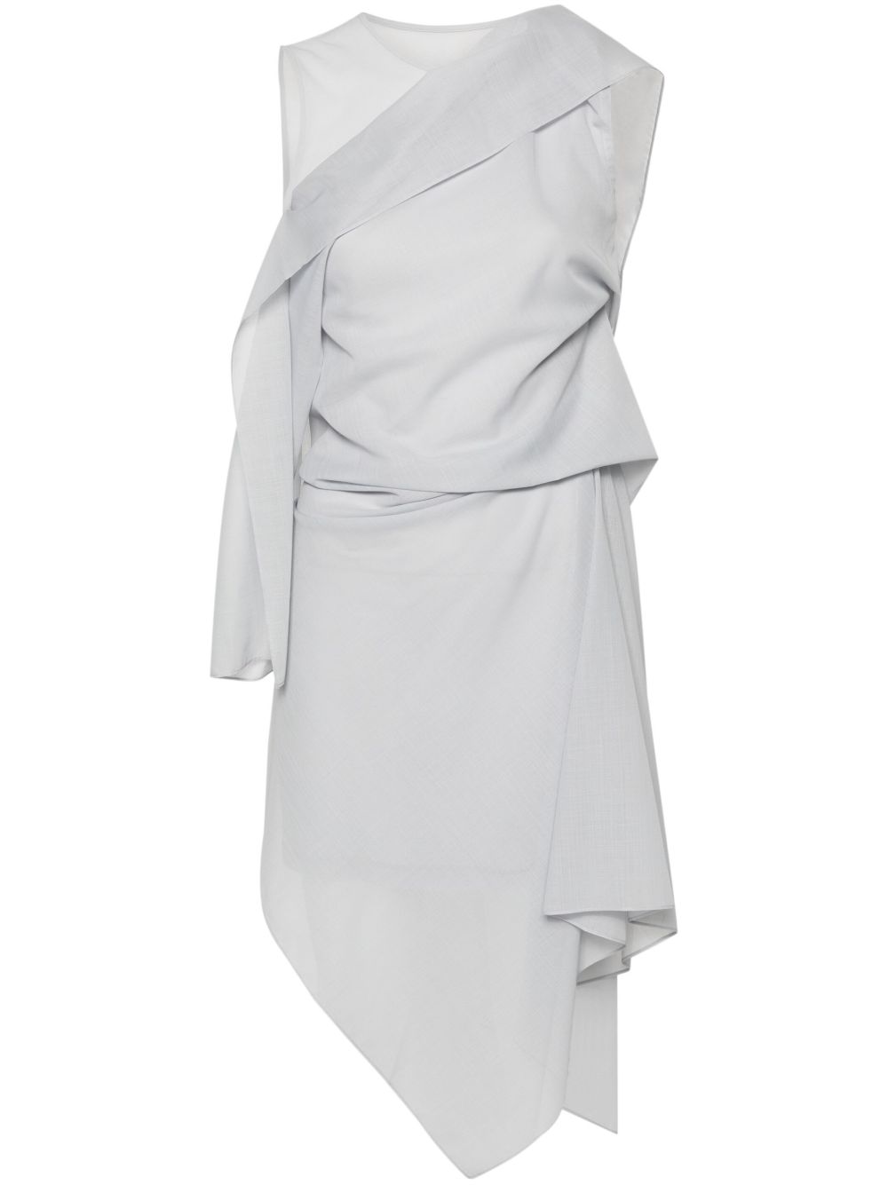 Issey Miyake 荷叶边迷你连衣裙 - 灰色