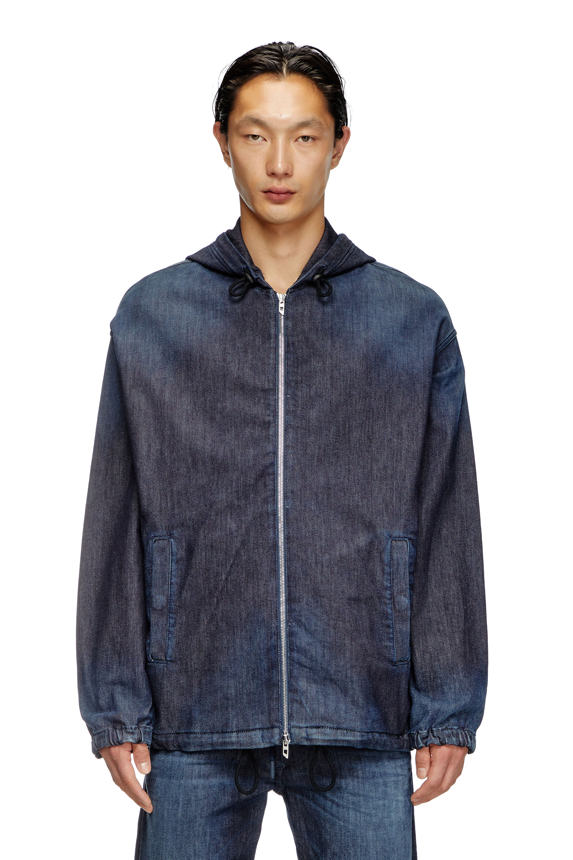 Diesel - Hooded Jogg Jeans jacket - Denim Jackets - Man - Blue