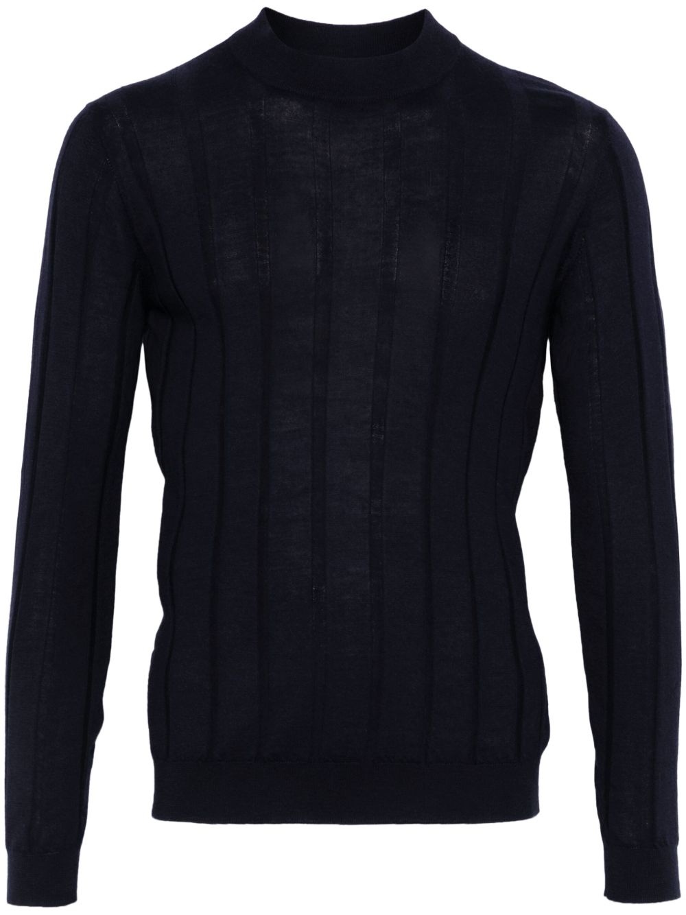 Brunello Cucinelli 宽罗纹毛衣 - 蓝色