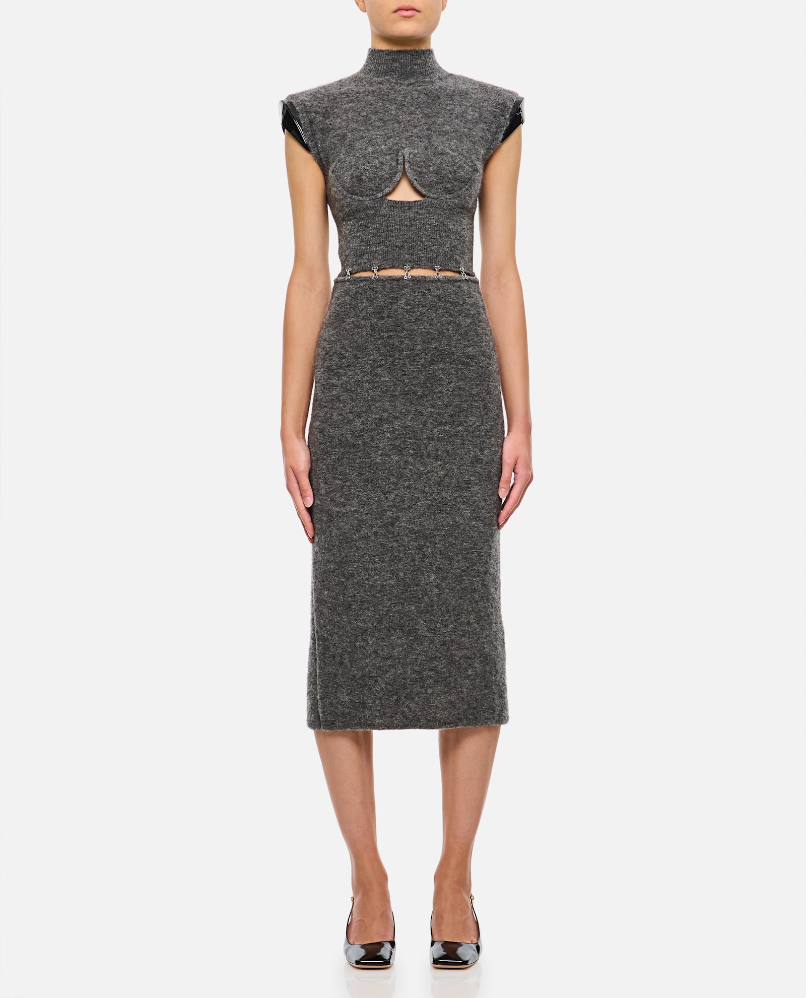 SportMax 白色挖剪马海毛连衣裙
