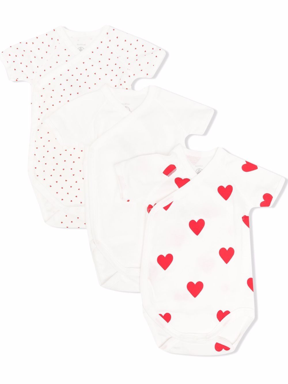 Petit Bateau 大面积爱心印花连体衣 - 白色