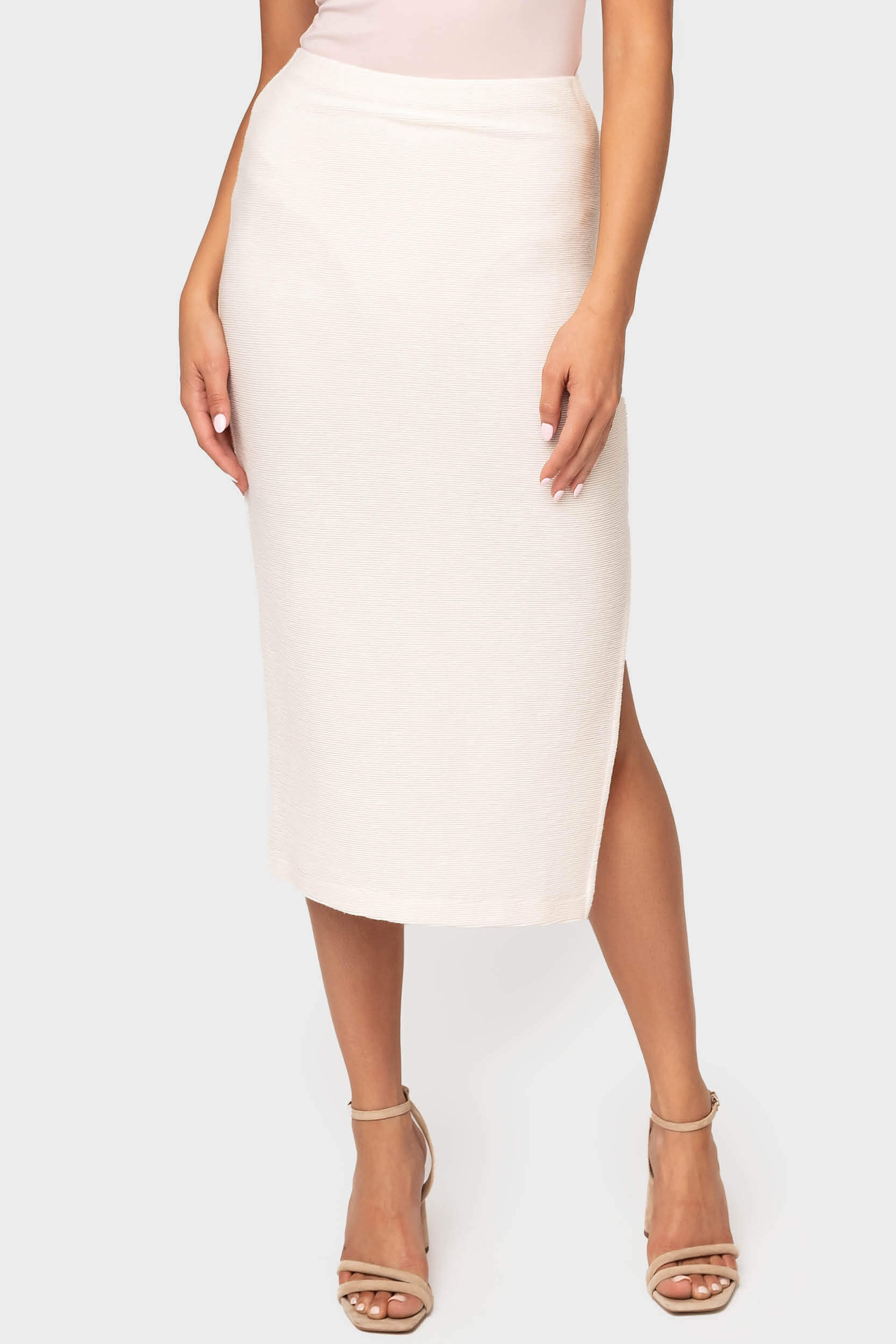 Essential Midi Skirt - Eggnog XXL