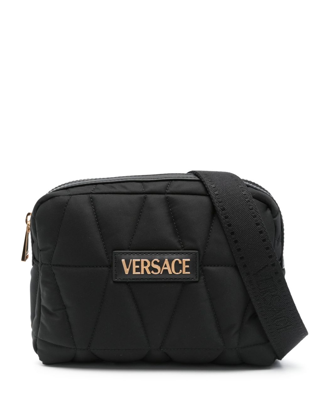 Versace logo字母腰包 - 黑色