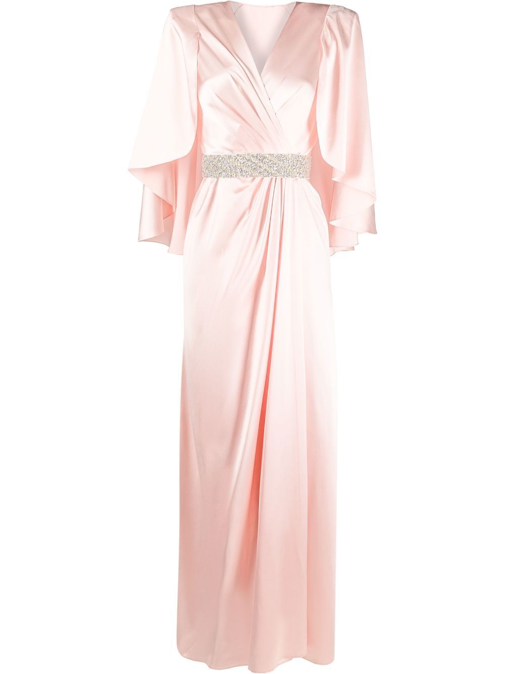 Jenny Packham 及地斗篷式礼服 - 粉色