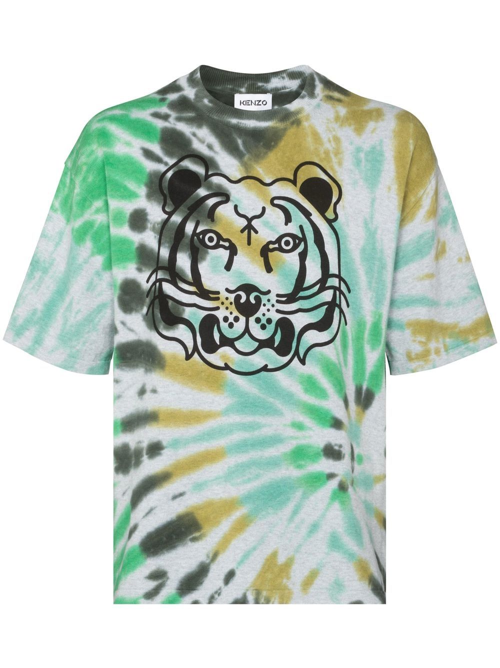 Kenzo Tiger 扎染印花T恤 - 绿色