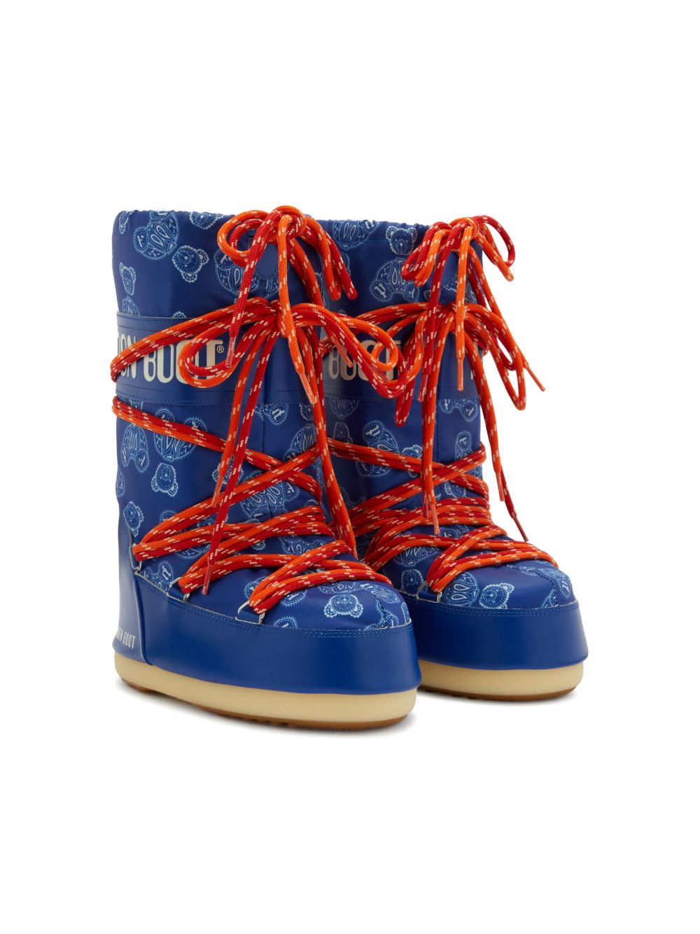 Palm Angels Kids x Moon boot Kids Icon 小熊印花中筒靴 - 蓝色