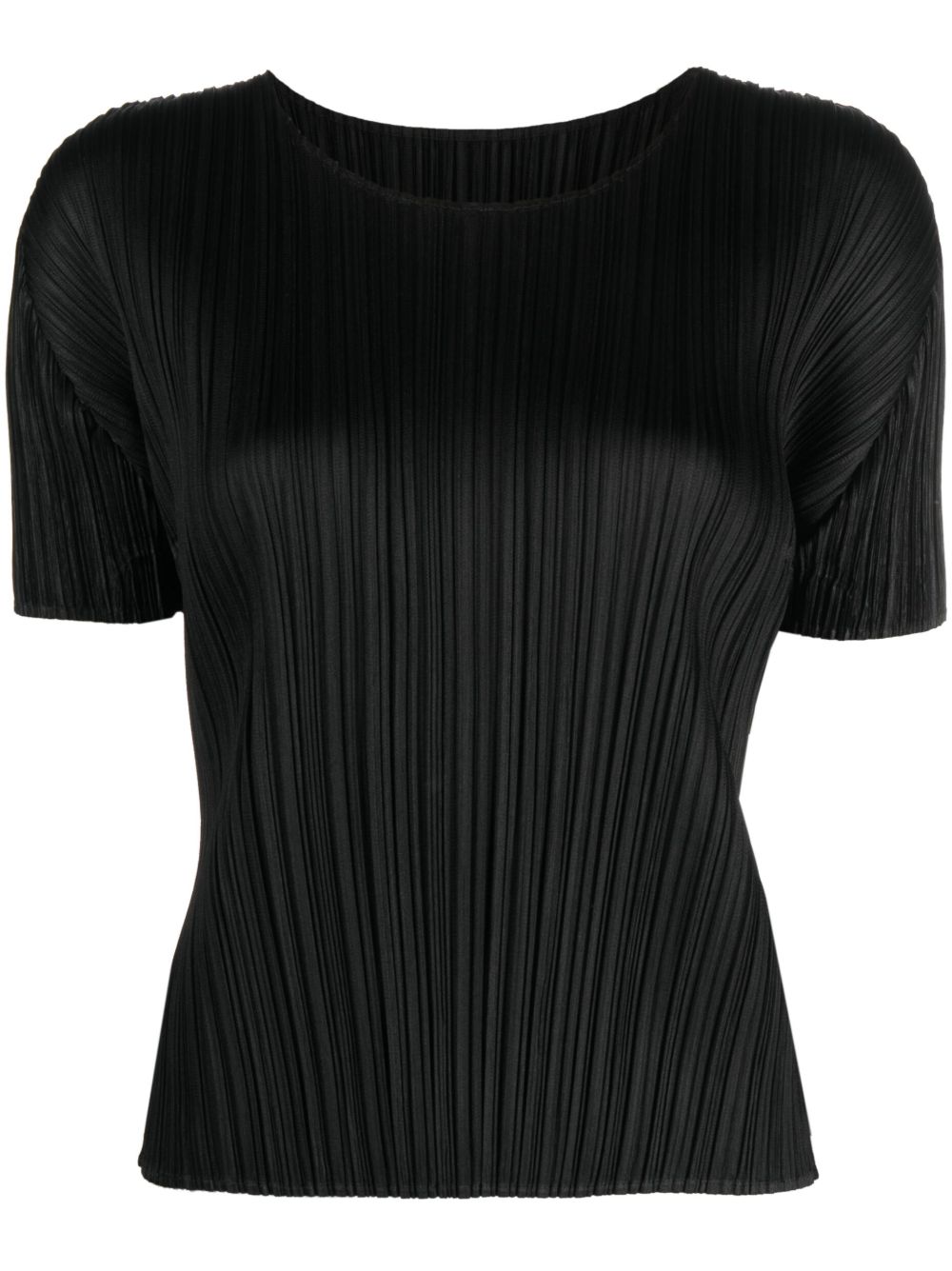 Pleats Please Issey Miyake 细褶短袖T恤 - 黑色