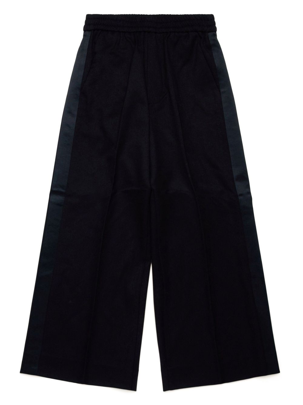 MM6 Maison Margiela Kids 侧条纹阔腿长裤 - 黑色