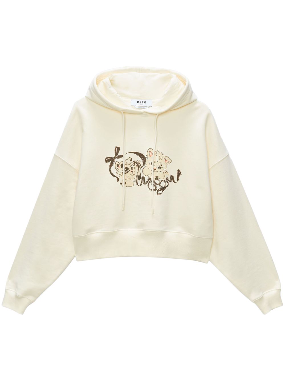 MSGM 小猫印花连帽衫 - 中性色