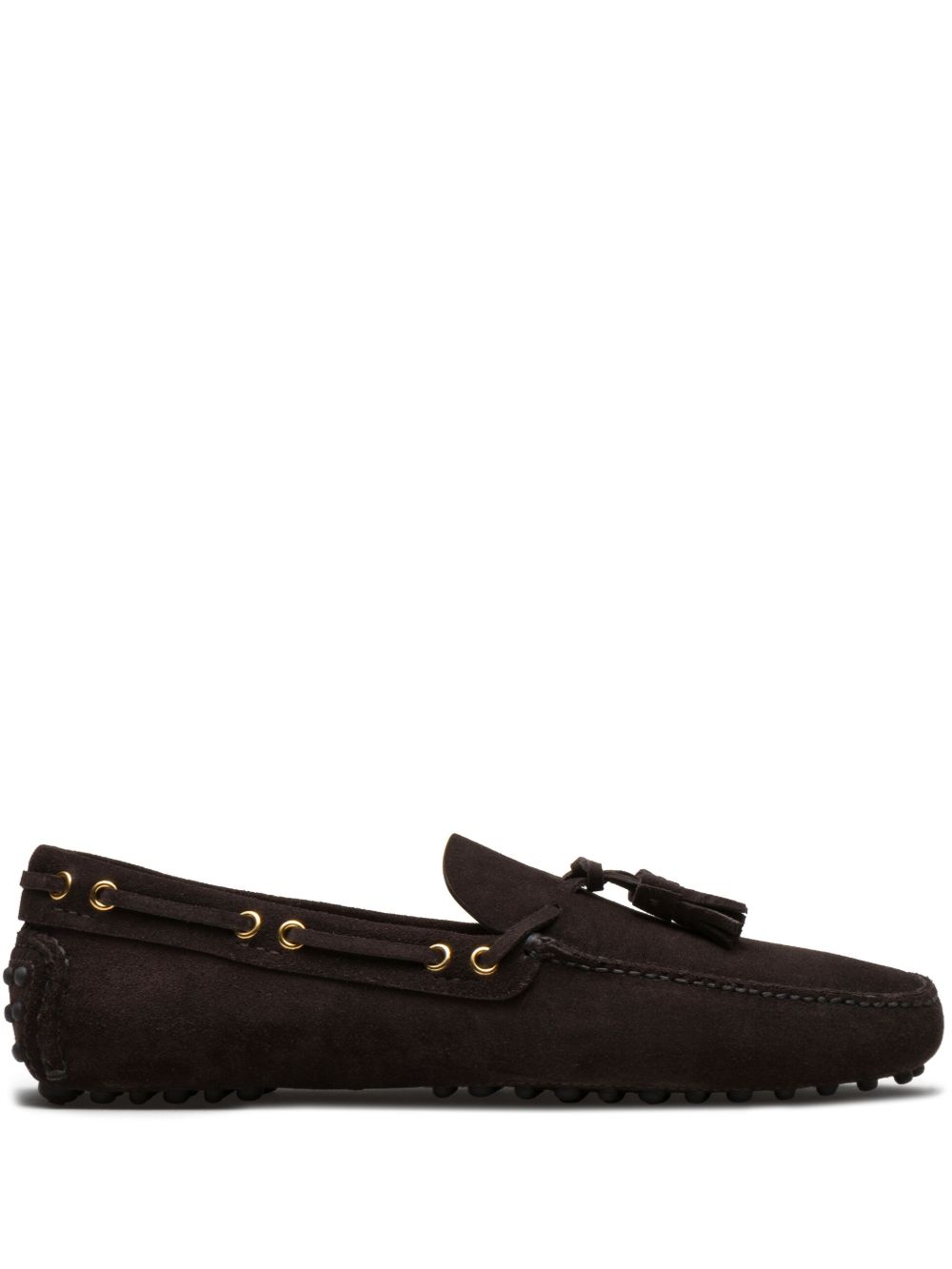 Car Shoe 流苏绒面皮乐福鞋 - 褐色